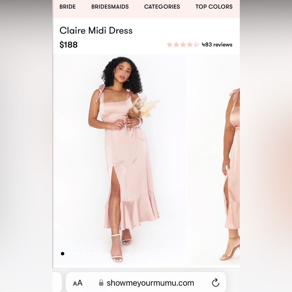 Rose Gold Bridesmaid Dress, Claire Midi Dress from Show Me Your Mumu